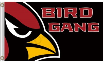 Nfl arizona cardinals 3'x5 'polyester drapeau oiseau gang noir