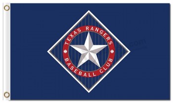 Bandeiras de poliéster mlb texas rangers 3'x5 'azul