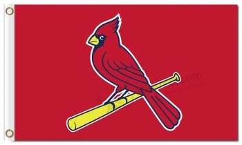 MLB St.Louis Cardinals 3'x5' polyester flags single cardinal red