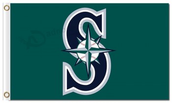 Mlb seattle mariners 3'x5 'polyester flaggen s