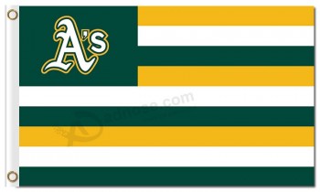 Bandera de poliéster Oakland atletismo 3'x5 'rayas rayas para la venta personalizada