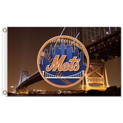 MLB New York Mets 3'x5' polyester flags New York Bridge for custom sale