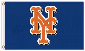 Mlb new york mets 3'x5 'polyester drapeaux ny pour la coutume