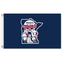 Custom high-end MLB Minnesota Twins 3'x5' polyester flags state map