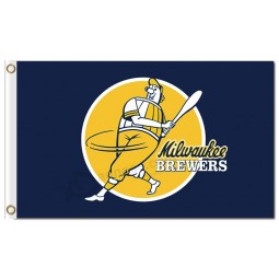 Custom high-end MLB Milwaukee Brewers 3'x5' polyester flags