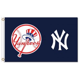 Haut personnalisé-Fin mlb new york yankees drapeaux en polyester 3'x5 '