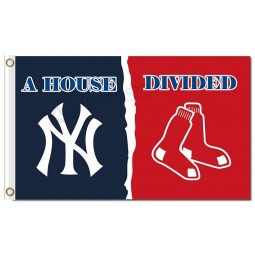 Custom high-end MLB NEW York Yankees 3'x5' polyester flags divided with red sox