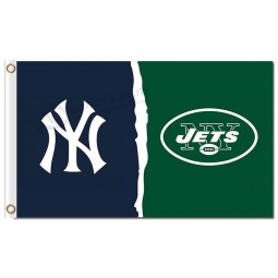 Custom high-end MLB NEW York Yankees 3'x5' polyester flags house divided with Jets