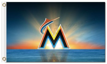 MLB Miami Marlins 3'x5' polyester flags sunrise