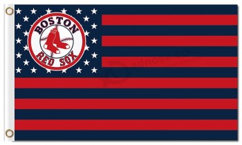 Mlbボストンレッドソックス3'x5 'ポリエステル星条旗