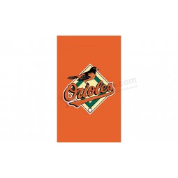 Custom high-end MLB Baltimore Orioles 3'x5' polyester flags vertical