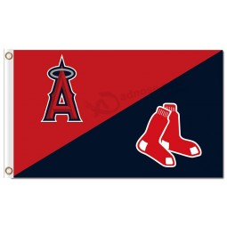 Custom high-end MLB Los Angeles Angels of Anaheim flags divided with red sox