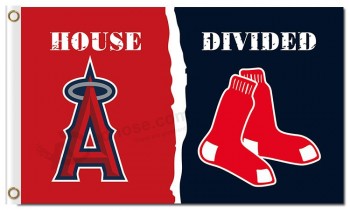 Custom high-end MLB Los Angeles Angels of Anaheim flags divided with red sox