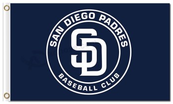 Coutume pas cher mlb san diego padres 3'x5 'polyester drapeaux signer