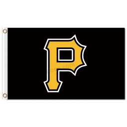 Custom cheap MLB Pittsburgh Pirates 3'x5' polyester flags capital P