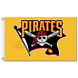 Custom cheap mlb pittsburgh pirates 3'x5 'полиэфирные флаги желтые