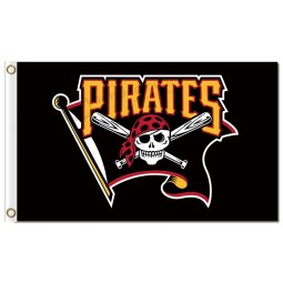 Custom cheap mlb pittsburgh pirates 3'x5 'полиэфирные флаги черные