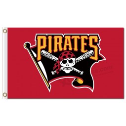 Custom cheap MLB Pittsburgh Pirates 3'x5' polyester flags red