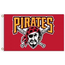 Personnalisé pas cher mlb pittsburgh pirates 3'x5 'polyester drapeaux logo