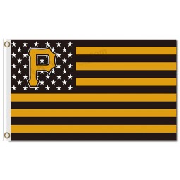 Custom cheap MLB Pittsburgh Pirates 3'x5' polyester flags P stars stripes
