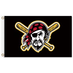 Custom cheap MLB Pittsburgh Pirates 3'x5' polyester flags logo