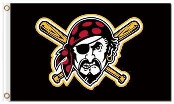 Custom cheap MLB Pittsburgh Pirates 3'x5' polyester flags logo