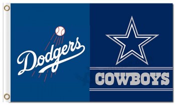 Benutzerdefinierte billige MLB Los Angeles Dodgers 3'x5 Polyester Flaggen Dodgers vs Cowboys