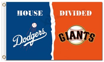 Benutzerdefinierte billige MLB Los Angeles Dodgers 3'x5 Polyester Flaggen Dodgers gegen Riesen