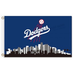 Personalizado barato mlb los angeles dodgers 3'x5 poliéster bandeiras cidade skyline