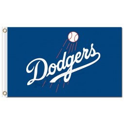 Personalizado barato mlb los angeles dodgers logotipo de bandeiras de poliéster 3'x5