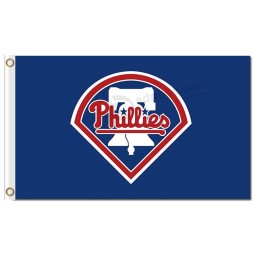 Personalizado barato mlb philadelphia phillies 3'x5 'bandeiras de poliéster