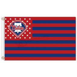 Personnalisé pas cher mlb philadelphia phillies 3'x5 'drapeaux en polyester étoiles rayures