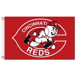 Wholesale custom high-end MLB Cincinnati Reds 3'x5' polyester flags