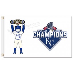 Venda por atacado alta personalizado-Terminam os royals da cidade de MLB Kansas 3'x5 'bandeiras do poliéster série de mundo 2015