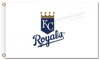 Großhandel benutzerdefinierte hoch-Ende mlb Kansas City Royals 3'x5 'Polyester Flaggen weiß
