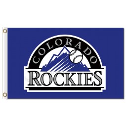 Wholesale custom high-end MLB Colorado Rockies 3'x5' polyester flags logo blue