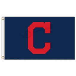 Wholesale custom cheap MLB Cleveland Indians 3'x5' polyester flags capital C
