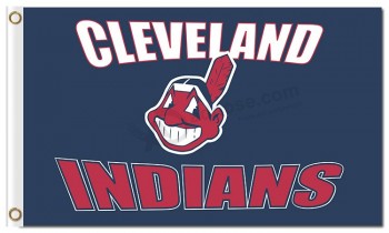 Großhandel benutzerdefinierte billig mlb Cleveland Indianer 3'x5 'Polyester Flaggen
