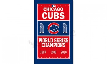 Mlb chicago cubs 3'x5 '폴리 에스테르 플래그 월드 시리즈 3 년