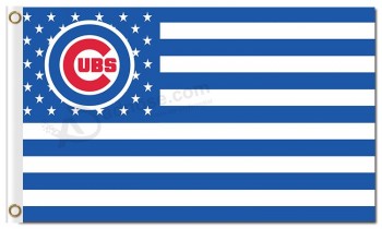 Mlb chicago cubs étoiles et rayures de drapeau de polyester de 3'x5 '
