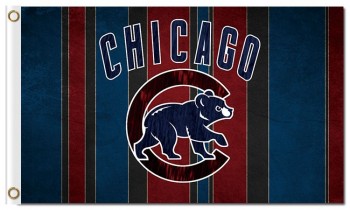 Groothandel custom goedkope mlb chicago cubs 3'x5 'polyester vlag verticale strepen
