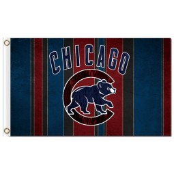 Wholesale custom cheap MLB Chicago Cubs 3'x5' polyester flag vertical stripes