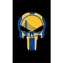 Golden State Warriors 3' x 5' Polyester Flag skull design for custom sale with your logo