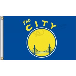 Golden state warriors 3 'x 5' poliéster bandera la ciudad para banderas de jardín personalizadas al por mayor 
