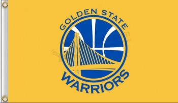 Drapeaux de jardin personnalisés en gros Golden State Warriors 3 'x 5' polyester drapeau fond jaune