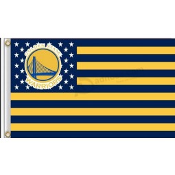 Wholesale custom high-end Golden State Warriors 3' x 5' Polyester Flag with US stars and stripes