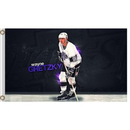 Wholesale custom high-end NHL Los Angeles Kings 3'x5'polyester flags Wayne Gretzky