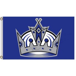 Nhl los angeles reis 3'x5'polyester bandeiras coroa com fundo azul
