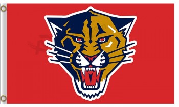 Nhl florida panthers 3'x5'polyesterはパンサーの頭に旗を立てます