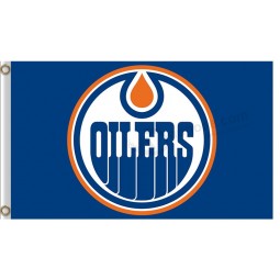 NHL Edmonton Oilers 3'x5'polyester flags round logo with orange edge